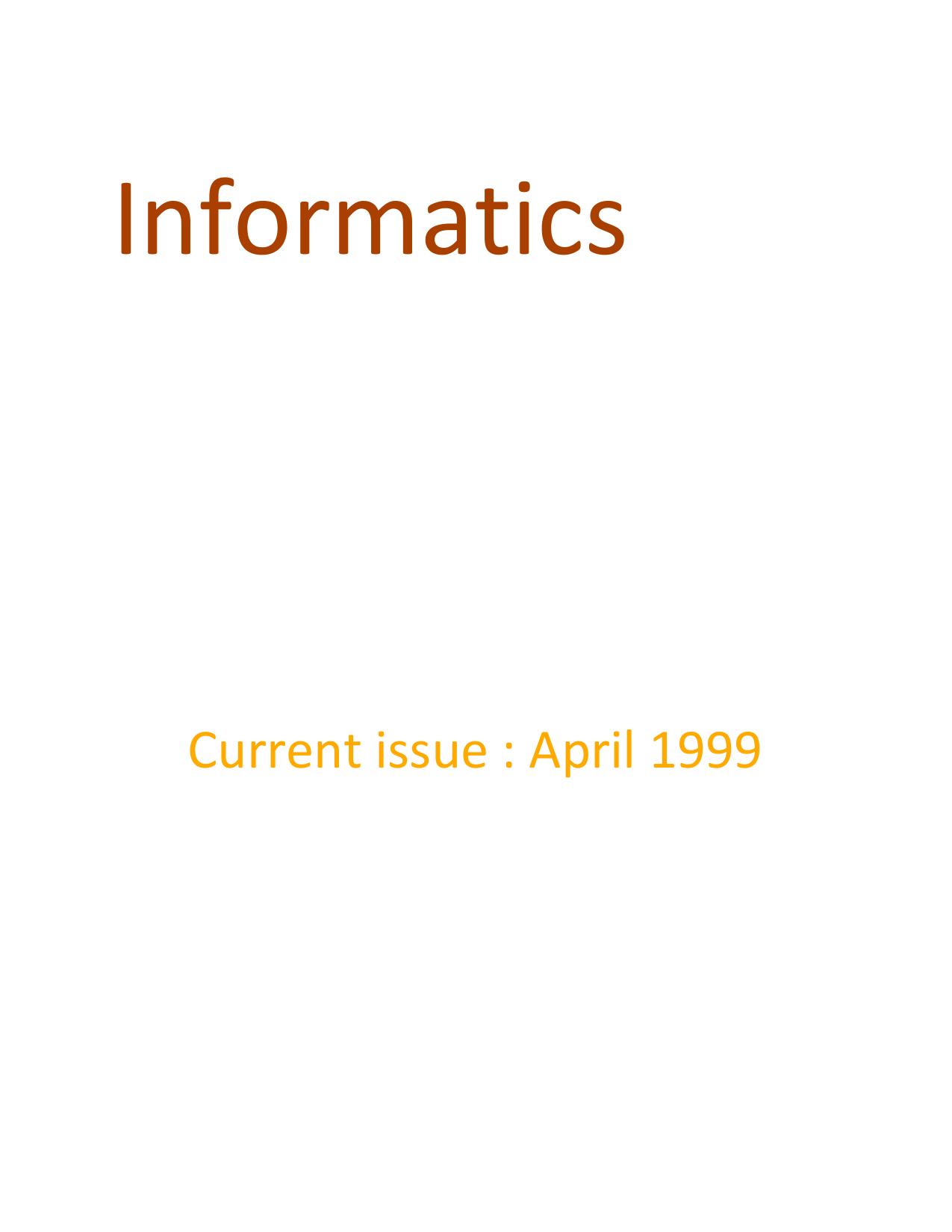 April 1999 cover