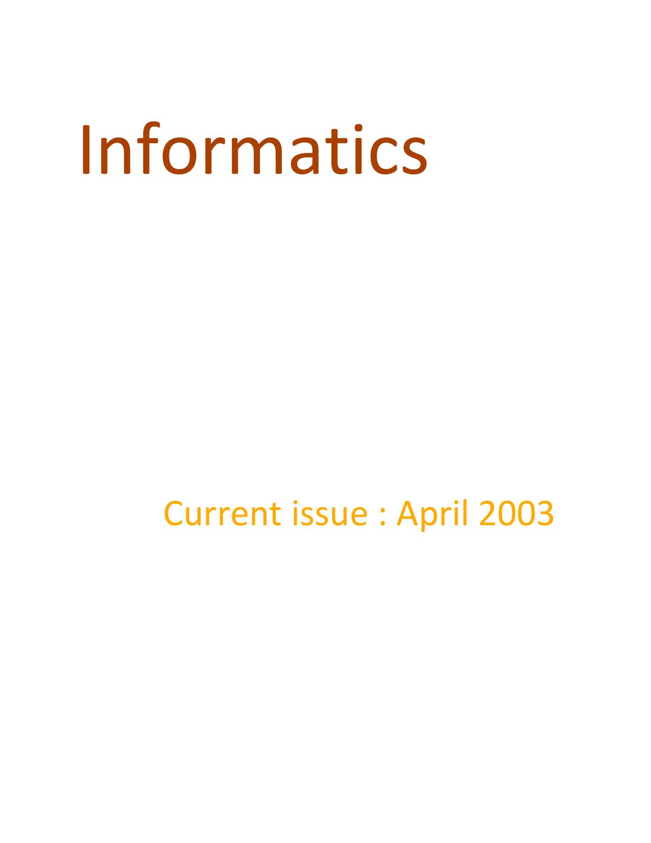April 2003 cover