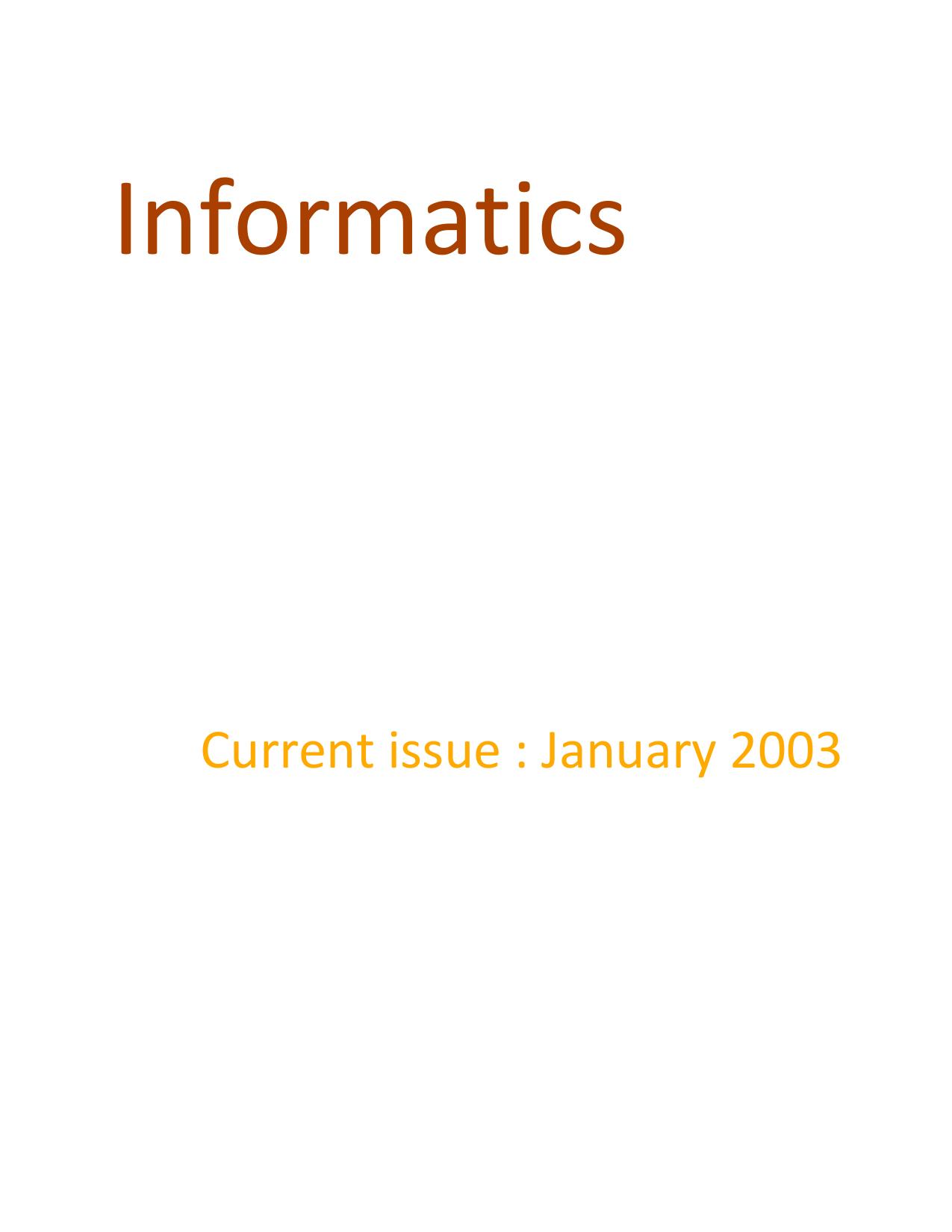 January 2003 cover